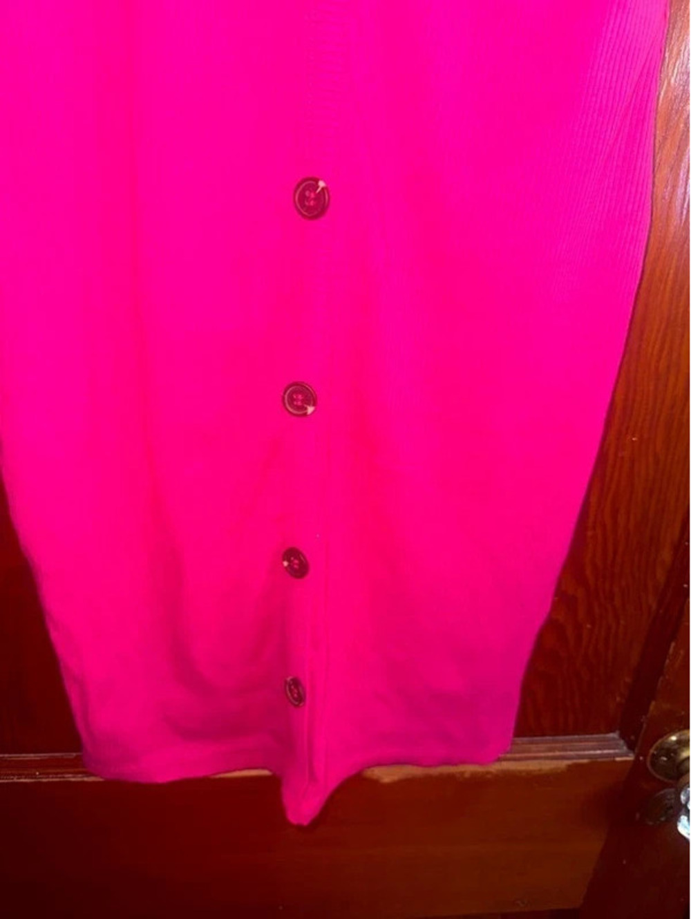 Hot Pink Ribbed Bodycon Dress - Medium - Picture 11 of 15